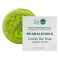 60Feel Pearalicious Loofah Bar Soap - Luxury Handmade Soap, Vegan & Cruelty-Free - Cleanse, Exfoliate & Nourish - Pamper Yourself or Gift to Loved Ones!