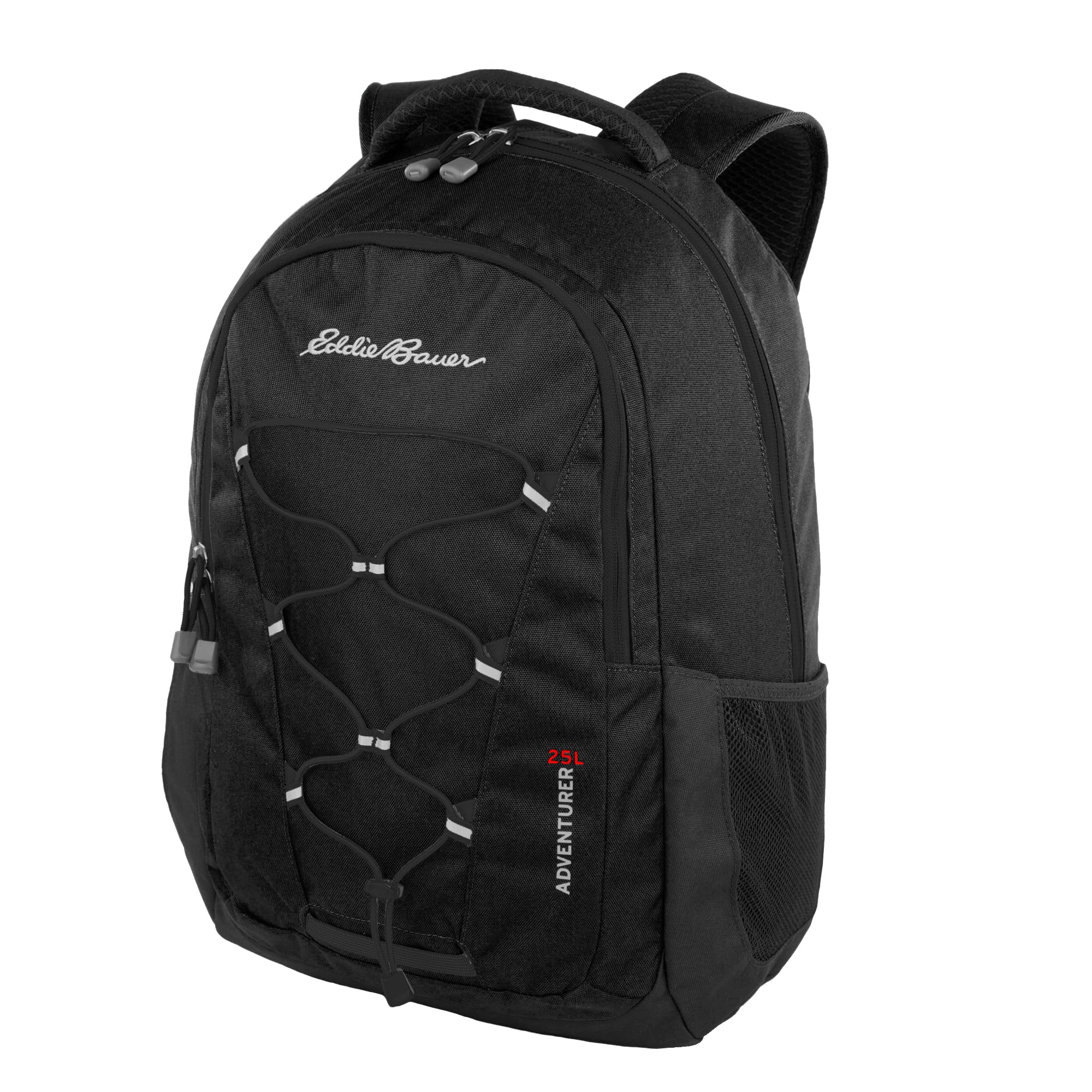 Eddie Bauer Backpack with Organization Compartments and Hydration/Laptop Compatible Sleeve (Multiple Sizes Available), Adventurer-Black, 25L