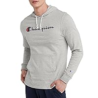 Champion, Midweight, Soft and Comfortable T-Shirt Hoodie for Men, Oxford Gray Script, Small