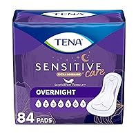TENA Intimates Overnight Absorbency IncontinenceBladder Control Pad with Lie Down Protection Packaging May Vary, White, 84 Count