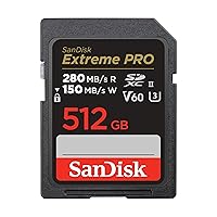 SanDisk 512GB Extreme PRO SDXC UHS-II Memory Card - C10, U3, V60, 6K, 4K UHD, SD Card - SDSDXEP-512G-GN4IN