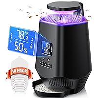 Fruit Fly Traps for Indoors, Smart Flying Insect Trap with Temperature and Humidity Sensor, Bug Catcher Ligth for Home House Plants Gnats Moths Mosquitos Pest Control with Sticky Boards