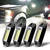 Nicoko 4Pods Pure White 72 LEDs SMD Chips 72w High Power Rock Lights Super Bright White Offroad Car Boat Underglow Lights IP68 Waterproof for Truck SUV UTV ATV RZR