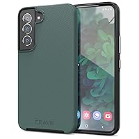 Crave Dual Guard for Samsung Galaxy S22 Case, Shockproof Protection Dual Layer Case for Samsung Galaxy S22 5G - Forest Green