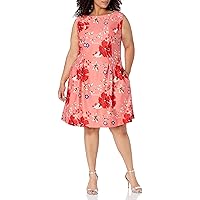 TaylorMade Women's Sleeveless Pleat Skirt Floral Print Scuba Dress