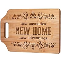 Housewarming Gifts New Home - Engraved Bamboo Cutting Board - First House Warming Gifts Present Idea for Homeowner, Neighbors, Women