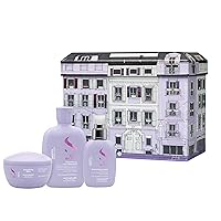 Alfaparf Milano Semi di Lino Smooth Gift Set for Frizzy Hair - Sulfate Free Shampoo, Mask and Smoothing Cream - Controls Frizz - Humidity Protection - Adds Shine and Softness