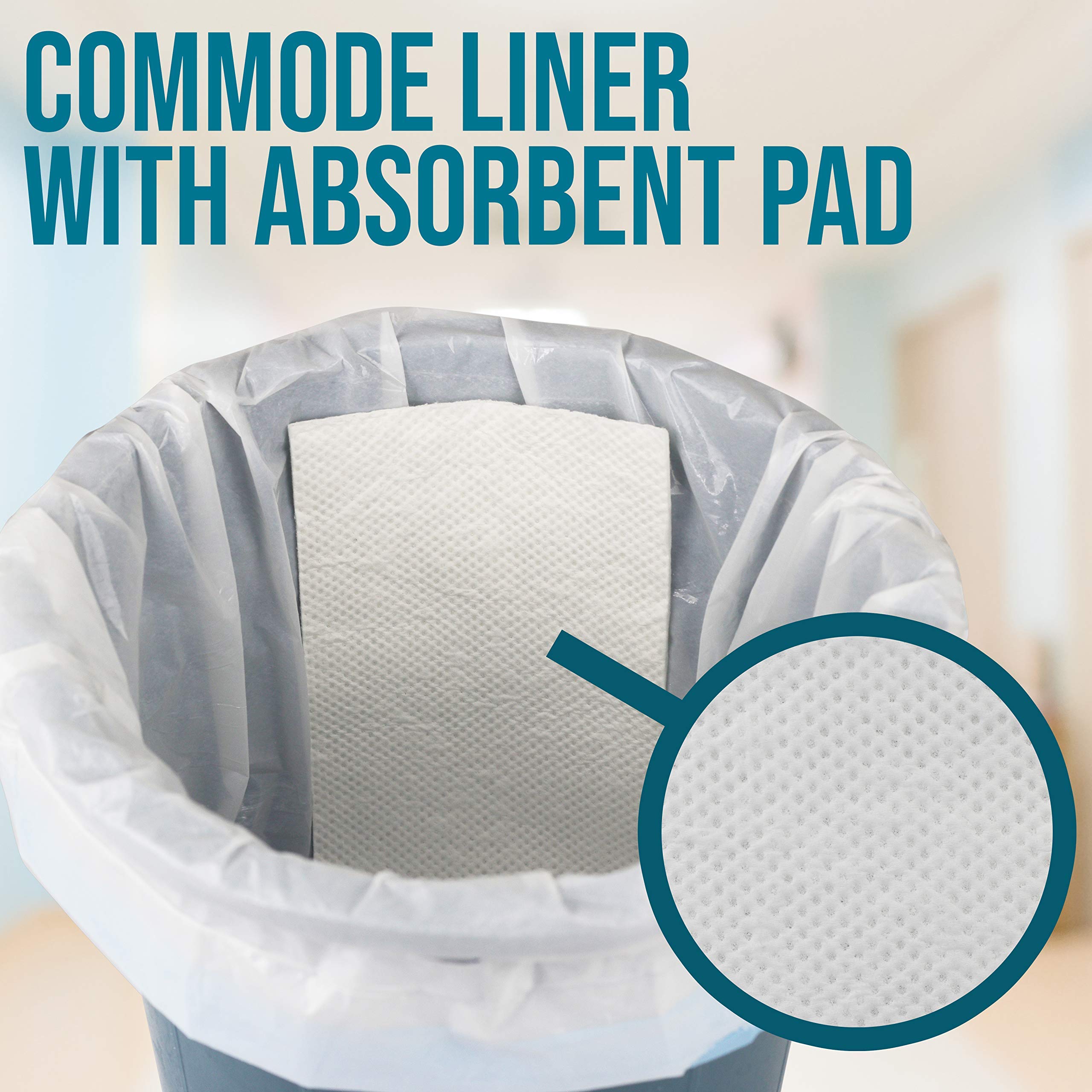 JJ CARE Commode Liner with Super Absorbent Pads (Pack of 30) , Portable Toilet Bags, Bedside Commode Liners Disposable, Potty Chair Liners, Portable Toilet Liner Adult