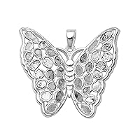 Natural Diamond Polki Butterfly Pendant 925 Sterling Silver Slice Diamond Insects Style Jewelry
