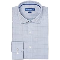 Vince Camuto Mens Twill Check Button Up Dress Shirt