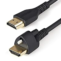 StarTech.com 1m(3ft) HDMI Cable with Locking Screw - 4K 60Hz HDR - High Speed HDMI 2.0 Monitor Cable with Locking Screw Connector for Secure Connection - HDMI Cable with Ethernet - M/M (HDMM1MLS)