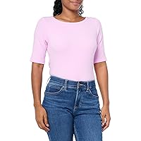 NIC+ZOE Women's Perfect Knit Rib Elbow Sleeve Boatneck Tee