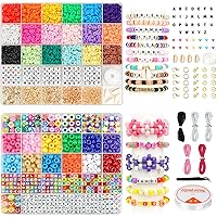 Dowsabel 5000 Clay Beads Pony Beads Bracelet Making Kit for Beginner, Beads for Bracelet Jewelry Making, Friendship Bracelets kit, DIY Arts and Crafts Gifts for Kids Age 6-12