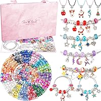 200Pcs Charm Bracelet Making Kit Plus 220Pcs Large Hole Beads, Jewelry Making Kit Crafts for Kids Ages 6-12, Unicorn Toy Cute Stuff for Teen Girl Gifts Christmas Stocking Gift, Teen Girl Gifts Trendy