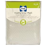 Sealy Healthy Grow Plush Waterproof Fitted Toddler Bed and Baby Crib Mattress Pad Cover Protector, Noiseless, Machine Washable and Dryer Friendly, 52