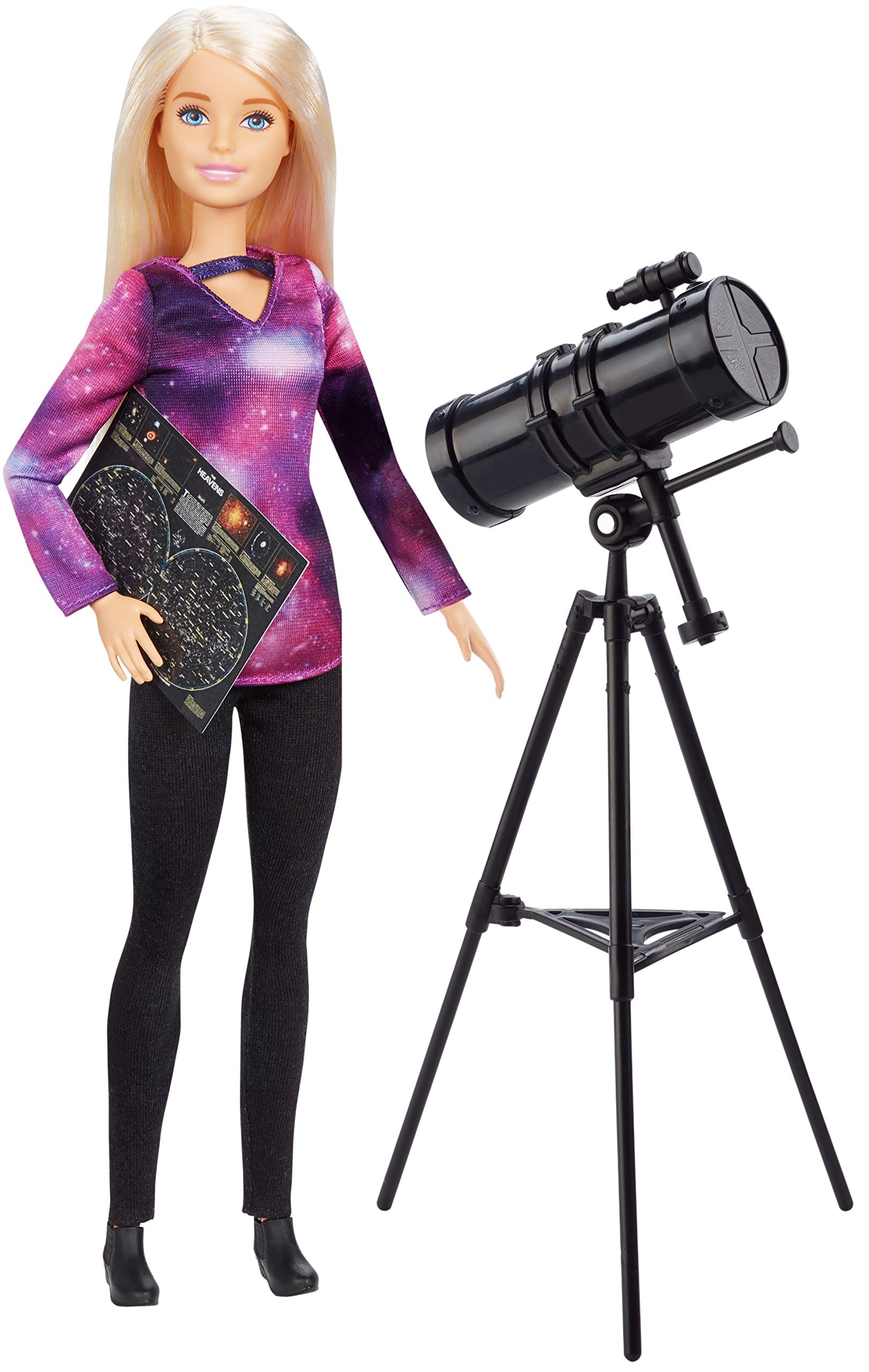 ​​Barbie Astrophysicist Doll, Blonde with Telescope and Star Map, Inspired by National Geographic