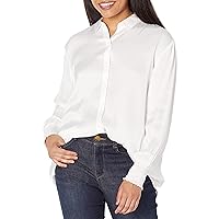 Foxcroft Women's Althea Long Sleeve Solid Satin Blouse