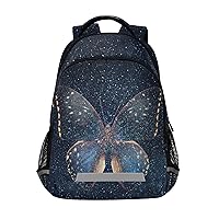 ALAZA Butterfly Stars In The Starry Night Sky Backpack Purse for Women Men Personalized Laptop Notebook Tablet School Bag Stylish Casual Daypack, 13 14 15.6 inch