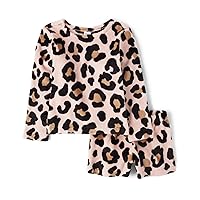 The Children's Place Girls' Long Sleeve Top and Bottoms Cozy Fleece 2 Piece Pajama Set