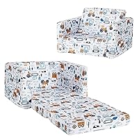 Ulax furniture Kids Sofa Couch, Children Flip-Out Chair 2-in-1 Toddler Chairs Convertible Sofa to Lounger, Children Furniture for Playroom
