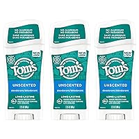 Long-Lasting Aluminum-Free Natural Deodorant for Women, Unscented, 2.25 oz. 3-Pack (Packaging May Vary)