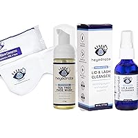 Eyelid Irritation Relief Kit featuring Lid and Lash Cleanser, Face Wash Warm Compress