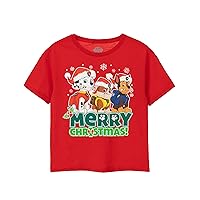 Boys Christmas T-Shirt | Red Short Sleeve Graphic Tee | Seasonal Winter Xmas Top | Festive