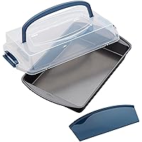 Wilton Perfect Results Non-Stick Oblong Cake Pan Set - Bake, Transport and Serve a Delicious Cakes, Brownies, Casseroles, 3-Piece, 13 x 9-Inch