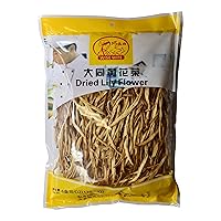Wise Wife Dried Lily Flower, 6 Ounce Package Golden Needles Dried Day Lilies, Buddha's Delight Bundle with 1 Habanerofire Jar Opener