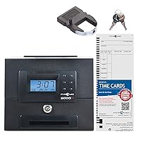 Pyramid Time Systems, Pyramid 5000HD Heavy Duty Steel Auto Totaling Time Clock, includes 25 time cards, ribbon, 2 security keys and user guide, Made in the USA, Black