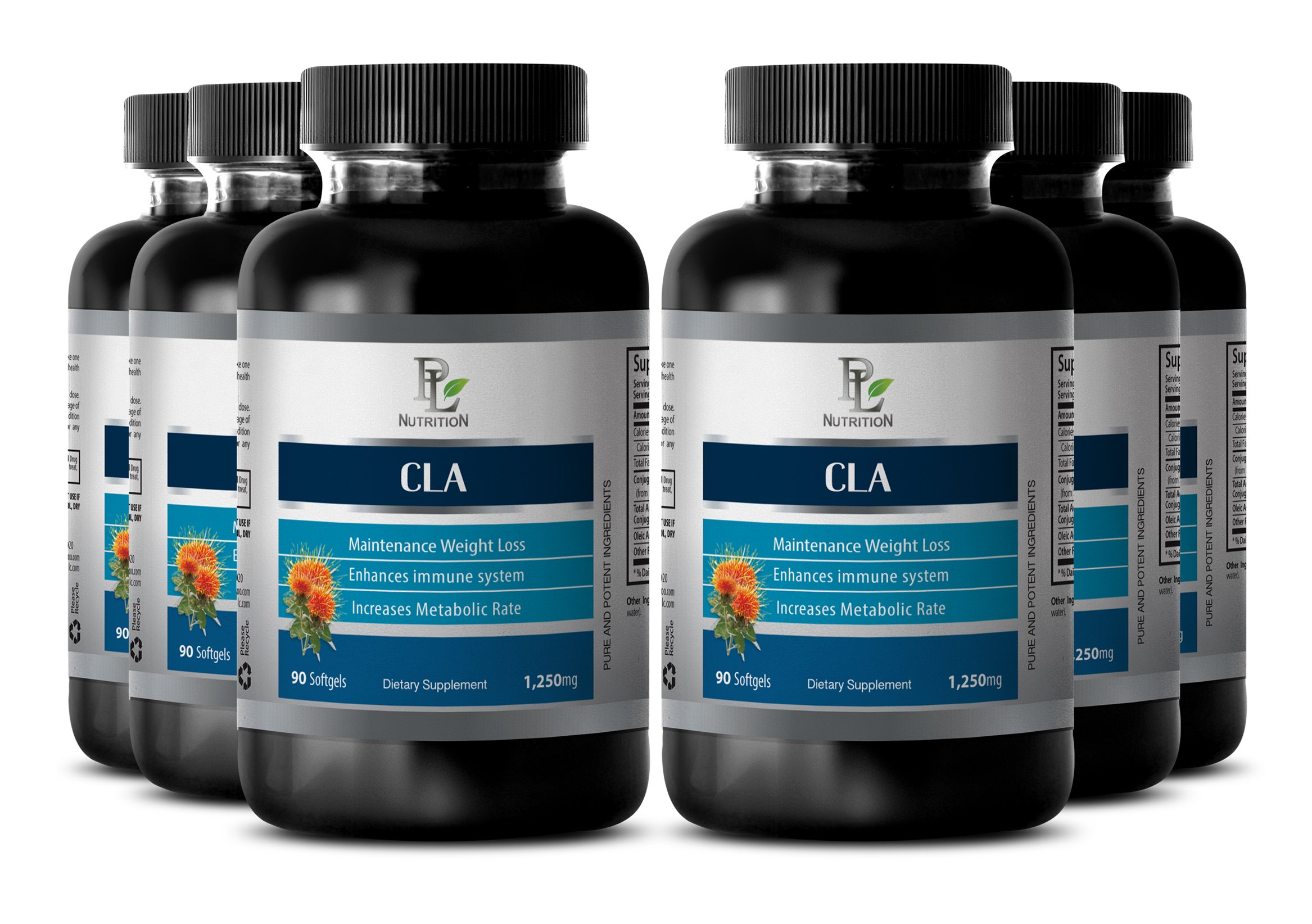 Metabolism Booster Pills - CONJUGATED LINOLEIC Acid (Safflower Oil) 1250 Mg - Men Metabolism - 6 Bottle 540 Softgels