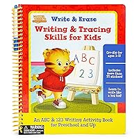 ​Daniel Tiger's Neighborhood Wipe Clean Writing & Tracing Workbook Skills for Preschool Kids Ages 3 - 5: Practice Pen Control, ABC's, Numbers, Handwriting, Wipe Off Pen Included