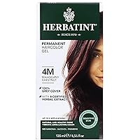 Permanent Haircolor Gel, 4M Mahogany Chestnut, Alcohol Free, Vegan, 100% Grey Coverage - 4.56 oz Herbatint Permanent Haircolor Gel, 4M Mahogany Chestnut, Alcohol Free, Vegan, 100% Grey Coverage - 4.56 oz