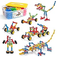 BOOKO 170-Piece Building Blocks Kit for Boys, Girls STEM Construction, Preschool Educational and Learning Toy- Fun Brain Game Gift for Ages 3 4 5 6 7 8 9 10