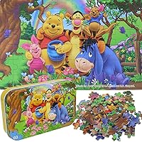 60 Piece Jigsaw Puzzles for Kids Ages 4-8 Winnie The Pooh Puzzle- Family Game Reduced Pressure Toy Gift for Children (2500)
