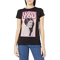 Junior's Star Wars Princess Leia Quote I Love You T-Shirt - Black - X Large