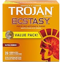 Ultra Ribbed Ecstasy Lubricated Condoms - 26 Count