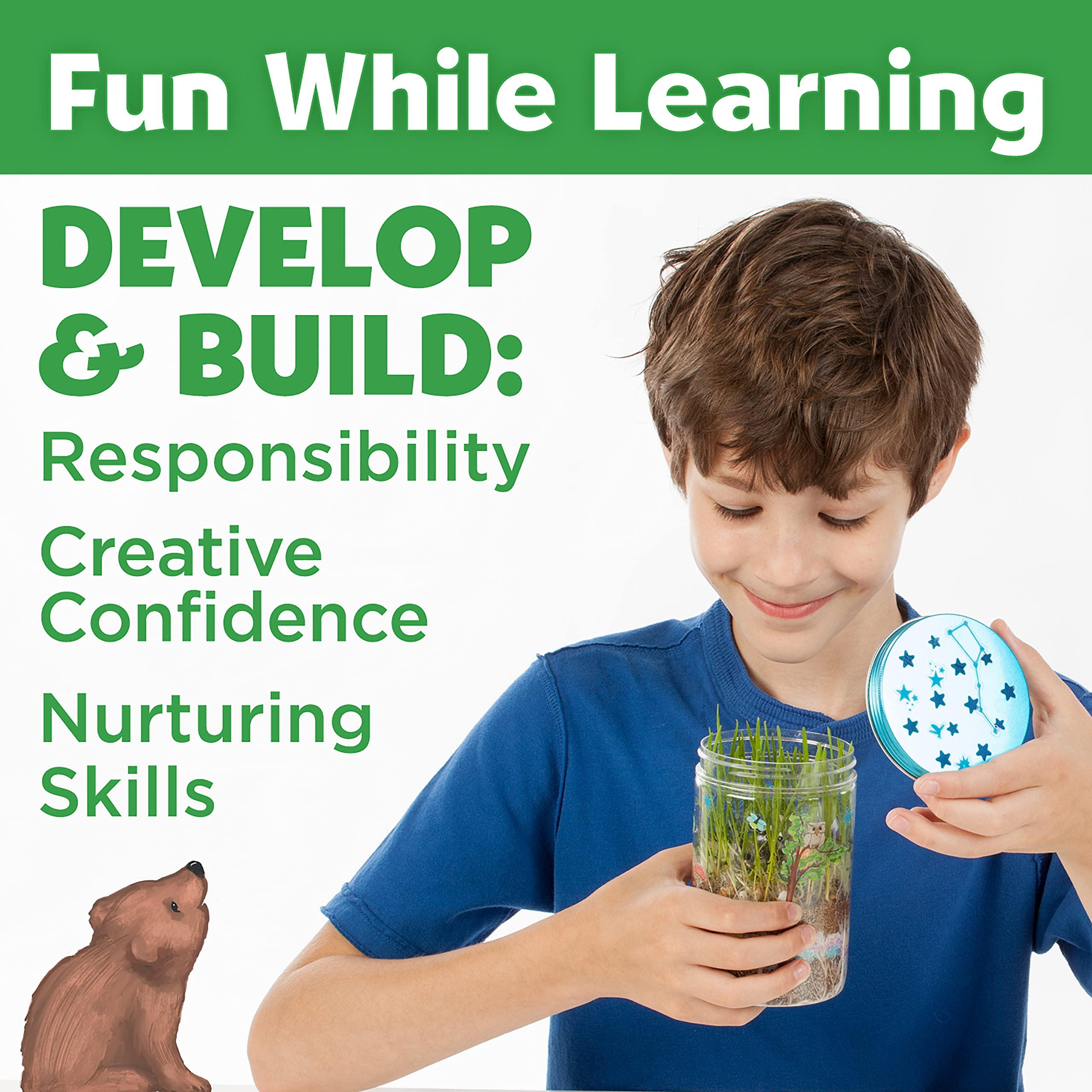 Creativity for Kids Grow 'N Glow Terrarium Kit for Kids - Science Activities for Ages 5-8+, Craft Kits and Creative Gifts for Kids