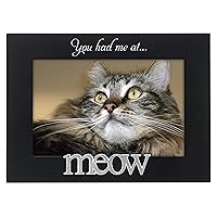 Malden International Designs 4964-46 Expressions You Had Me at Meow Black Wood Picture Frame, 4x6, Black