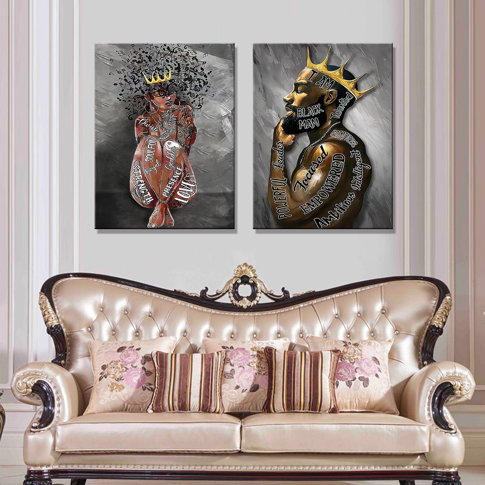 Mua Black King and Queen Wall Art Black Couple African American ...