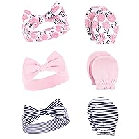 Hudson Baby Baby Girls' Cotton Headband and Scratch Mitten Set