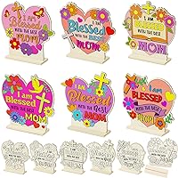 24 Set Mother's Day Crafts for Kids Bulk DIY Color Your Own Religious Mother's Day Tabletop Signs Mother's Day Gifts from Kids to Mom