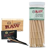 RAW Cones 1 1/4 Size 50 Pack & Cone Loader Bundle