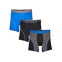 Fruit of the Loom Men's Breathable Boxer Briefs, Moisture Wicking Underwear, Assorted Color Multipacks