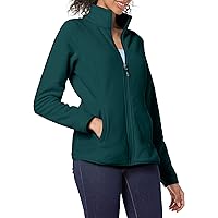 Amazon Essentials Women's Classic-Fit Full-Zip Polar Soft Fleece Jacket (Available in Plus Size), Dark Green Heather, Medium