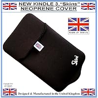 Neoprene Kindle Sleeve Cover & Screen Protector, Black