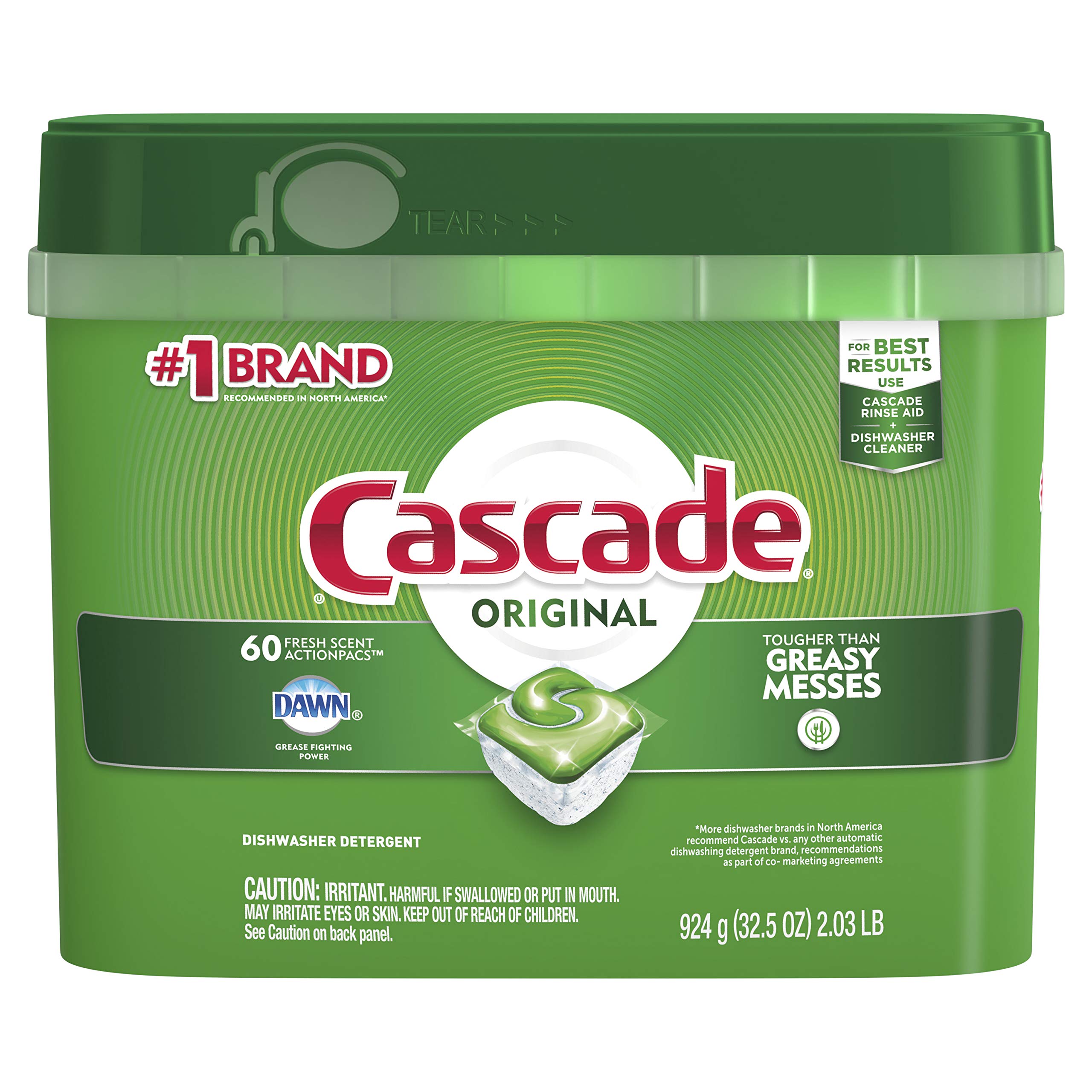 Cascade ActionPacs, Dishwasher Detergent Pods, Fresh Scent, 60 count