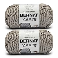 Bernat Maker Clay Yarn - 2 Pack of 250g/8.8oz - 72% Cotton 28% Nylon - #5 Bulky - 290m/317Yards - for Knitting, Crochet and Amigurumi