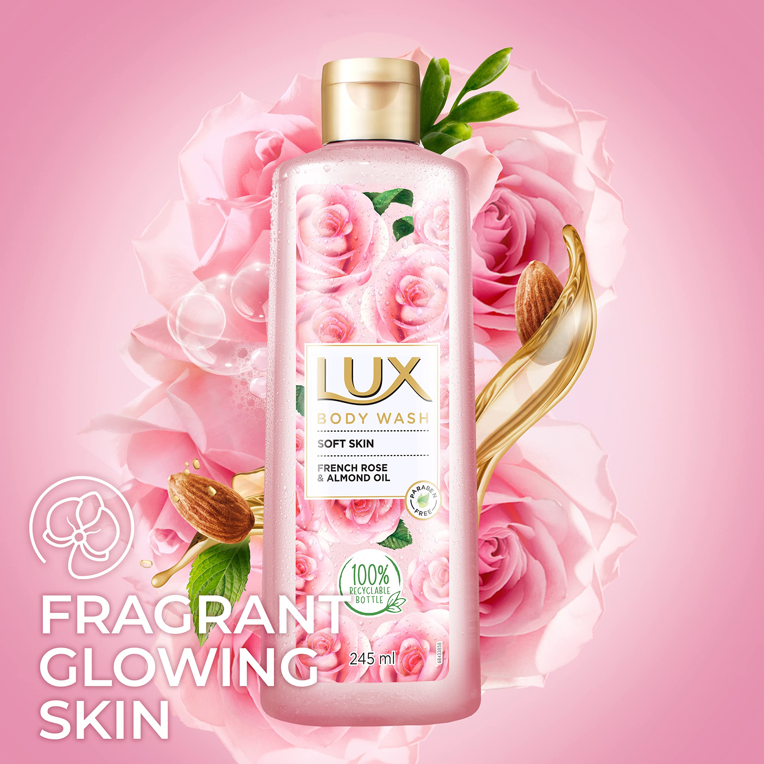 Lux French Rose Fragrance & Almond Oil Bodywash - 245 ml /8.28 Fl.Oz