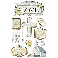 Paper House Productions STDM-0253E 3D Cardstock Stickers, Greatest Is Love (3-Pack)